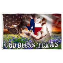 Texas Jesus God Bless Texas Flag Banner 41313