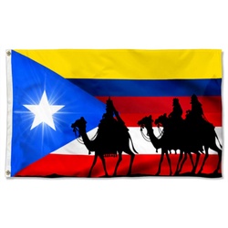 Three Wise Men Puerto Rico And Columbia Flag Banner 41315