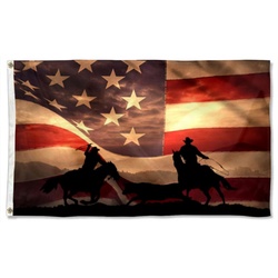 Cowboy American Flag Banner 41503