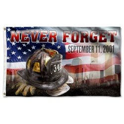 343 Firefighter Never Forget 911 Flag Banner 41524