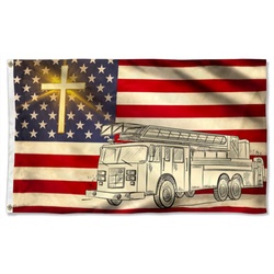 Christian Cross Firefighter Flag Banner 41542
