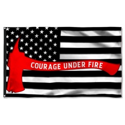 Courage Under Fire Firefighter American Flag Banner 41543