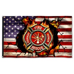 Firefighter American Flag Banner 41532