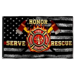 Firefighter Honor Serve Rescue Flag Banner 41545