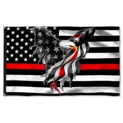Firefighter The Thin Red Line American Eagle Flag Banner 41548