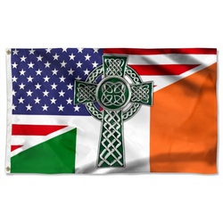 Irish American Celtic Cross Saint Patricks Day Flag Banner 41723