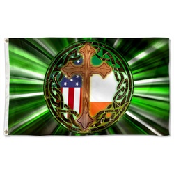 Irish St  Patricks Day Ireland American Flag Banner 41730