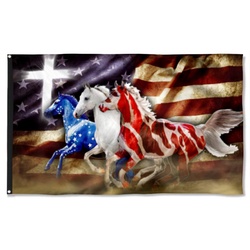 America Horse Run Run Flag Banner 41740