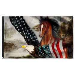 Horse American Flag Banner 41745