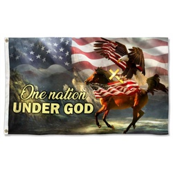Horse Eagle Cross One Nation Under God Flag Banner 41747