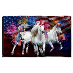 Horses Independence Day Horses American Flag Banner 41768
