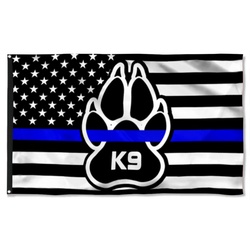 K9 Paw Thin Blue Line Police Officer Law Enforcement Flag Banner 41902
