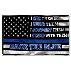 Police Back The Blue American Police Flag Banner 41906