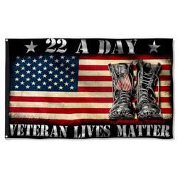 22 A Day Veteran Lives Matter Flag Banner 42511