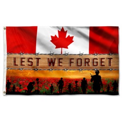 Canada Veterans Lest We Forget Flag Banner 42514