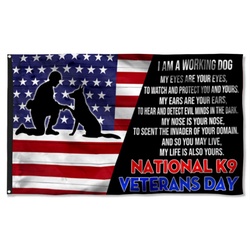 National K9 Veterans Day German Shepherd Flag Banner 42518