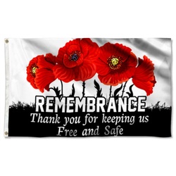Remembrance Day Thank You Veteran Poppy Flower Flag Banner 42521