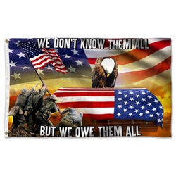 Thank You Veterans. We Do not Know Them All But We Owe Them All Flag Banner 42523