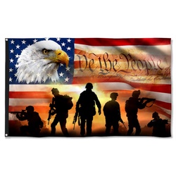 Thank You Veterans. We The People American Eagle Flag Banner 42524