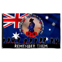 Veteran Australian We Will Remember Them Flag Banner 42528