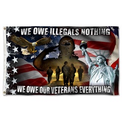 Veteran Eagle American Statue Of Liberty We Owe Our Veterans Everything Flag Banner 42529