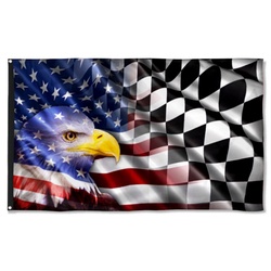Checkered Racing American Flag Banner 42101