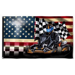 Kart Racing American Flag Banner 42106