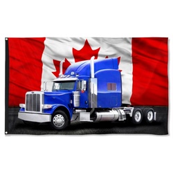 Truck Driver. Patriot Trucker Canada Flag Banner 42501
