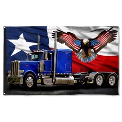Truck Driver. Patriot Trucker Texas Flag Banner 42502