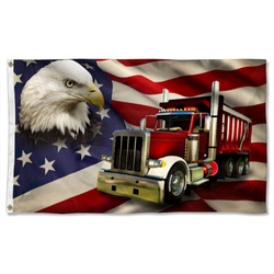 Trucker Proud Dump Truck Driver Flag Banner 42504