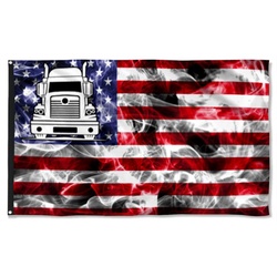 Trucker Truck Driver American U.S. Flag Banner 42506