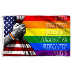 LGBT Love Respect Freedom Tollerance Equality Pride Flag Banner 42713
