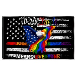 LGBT Pride Eagle We The People Means Everyone Flag Banner 42719