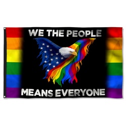 LGBT Pride We The People Means Everyone Eagle Flag Banner 42722