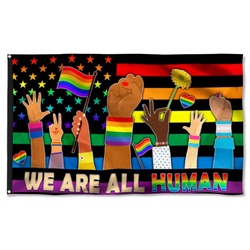 LGBT We Are All Human Flag Banner 42715