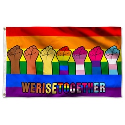 LGBT We Rise Together Flag Banner 42712