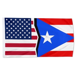 American And Puerto Rico Flag