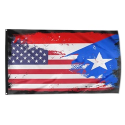 USA Puerto Rico Flag Banner