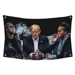 Matrix with Donald Trump and Andrew & Tristan Tate Flag Banner