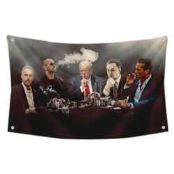 Matrix with Donald Trump, Musk, Tate and Jordan Peterson Flag Banner