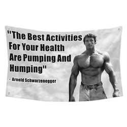 Arnold Schwarzenegger Pumping and Humping Flag Banner