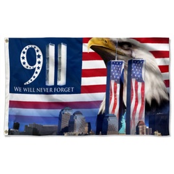 911 We Will Never Forget 911 Patriot Day Flag Banner 41907