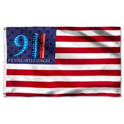 911 We Will Never Forget Flag Banner 41901