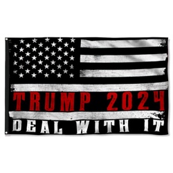 Trump 2024 Deal With It Flag Banner