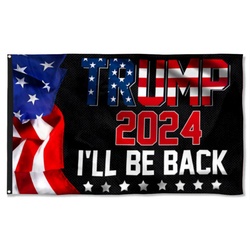 Trump 2024 I will Be Back Flag Banner