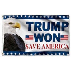 Trump Won Save America Eagle Flag Banner