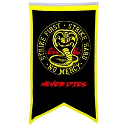 Cobra Kai Strike First Hard No Mercy Flag Banner 30x50inch