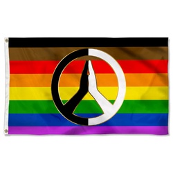 Equality LGBT BLM Rainbow Hippie Peace Sign Flag Banner 60810