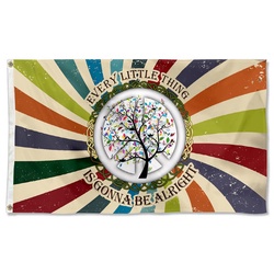Hippie Every Little Thing Is Gonna Be Alright Flag Banner 60815