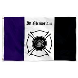 Fireman Mourning Flag Banner
